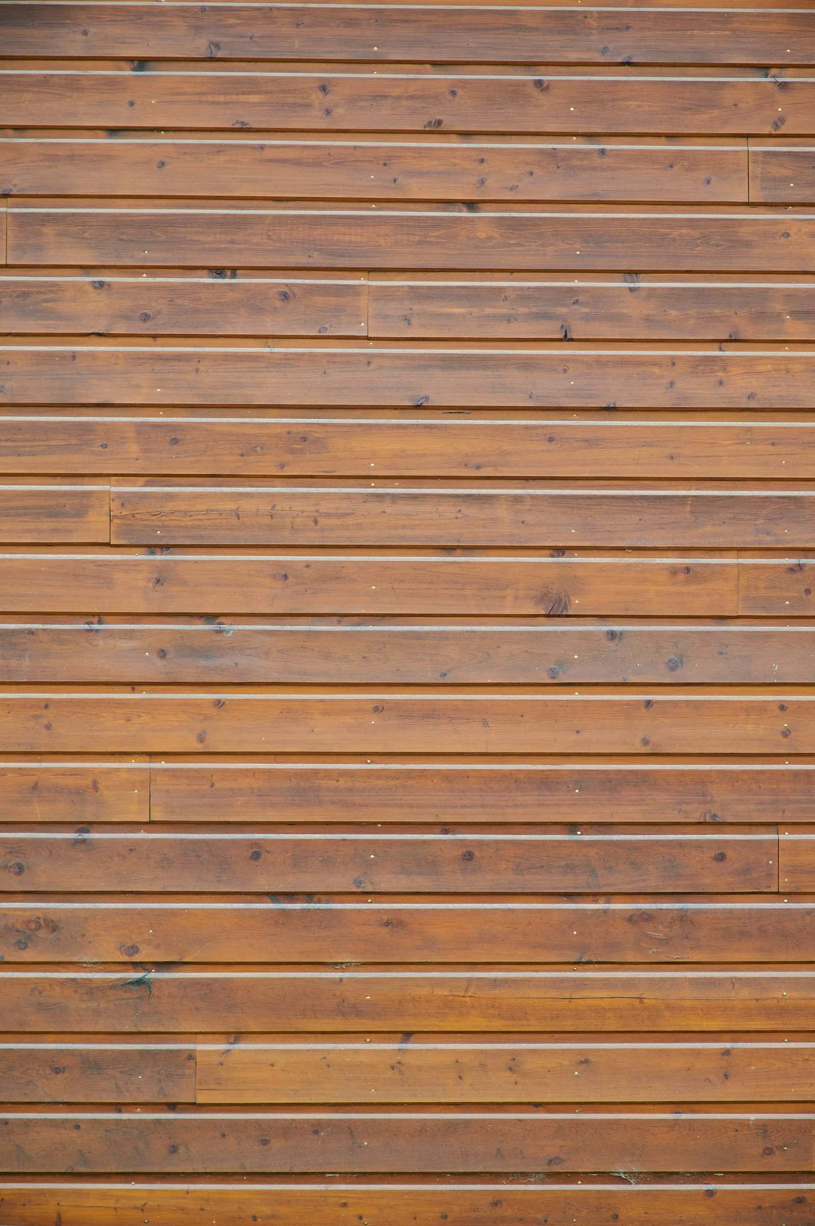 Close-up of horizontal cedar lap siding boards
